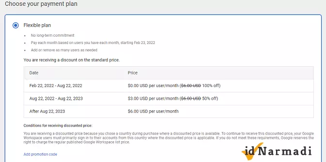 Payment Subscription Google Workspace