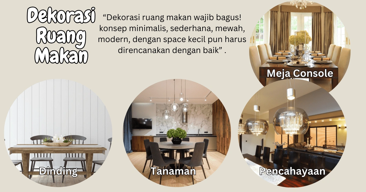 Dekorasi Ruang Makan Aesthetic dan Kekinian