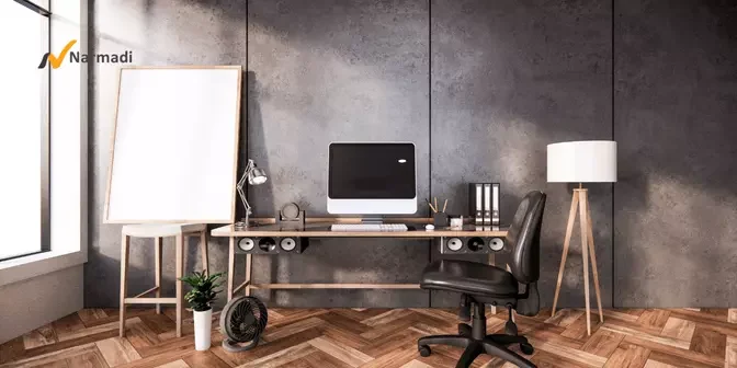 Ruang belajar bergaya Industrial