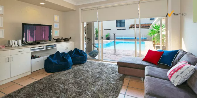 Dekorasi Ruang TV dengan Bean bag