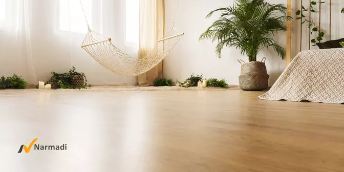 Dekorasi lantai vinyl di kamar tidur