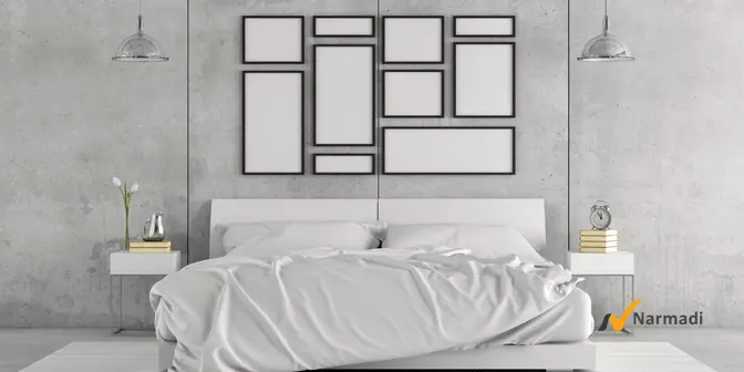 Dekorasi ranjang pendek di kamar tidur