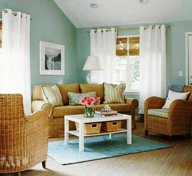 Desain interior ruang tamu bergaya minimalis di rumah type 36