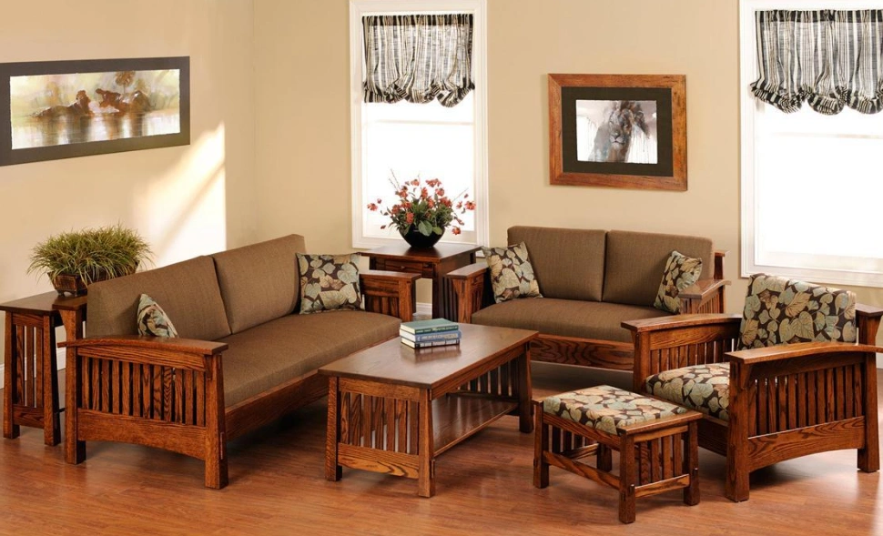 Desain interior ruang tamu nuansa coklat