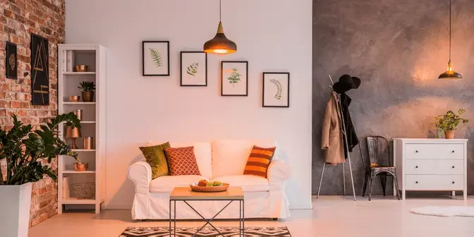 desain ruang tamu dengan Bata Ekspose yang tetap mengedepankan gaya minimalis modern